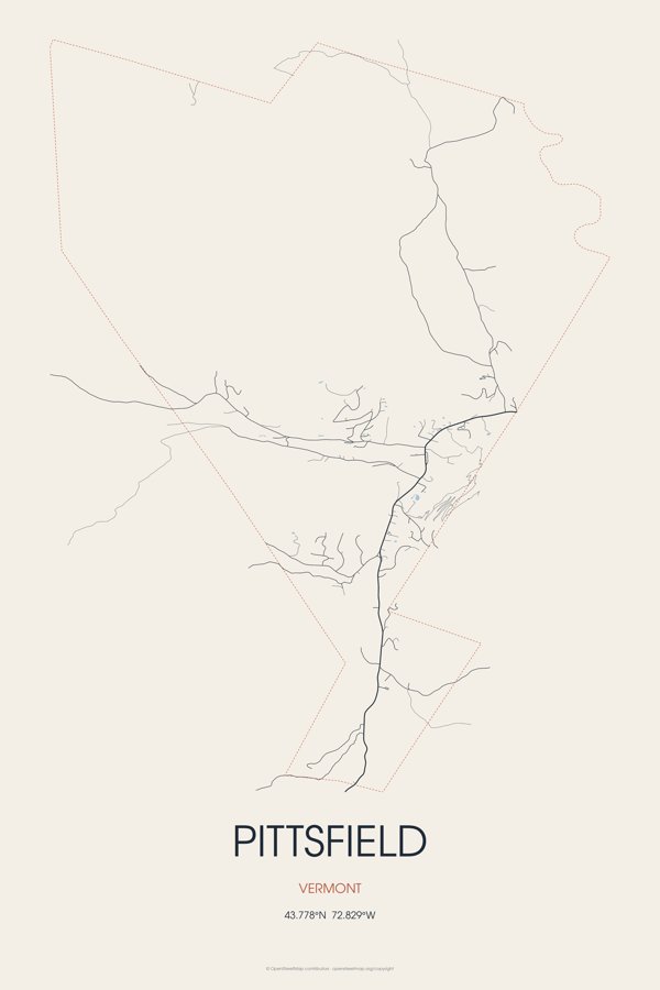 Pittsfield Street Map Poster · Linen artwork detail