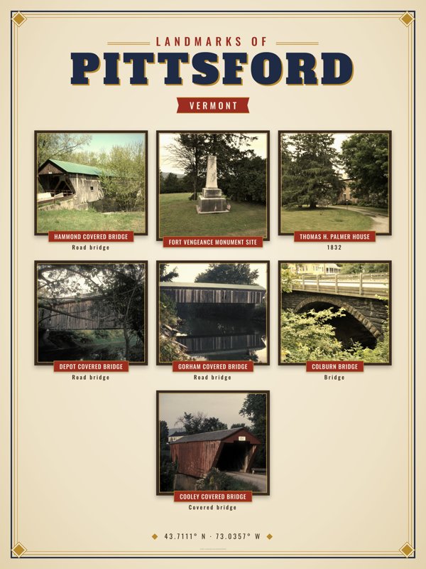 Pittsford Landmarks Photo Poster artwork detail