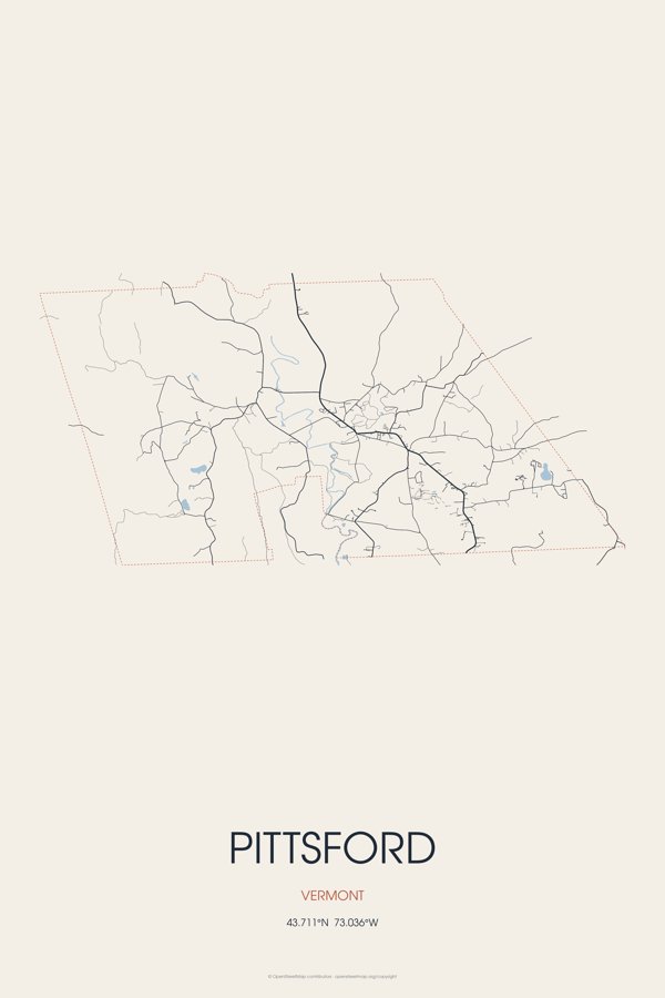 Pittsford Street Map Poster · Linen artwork detail