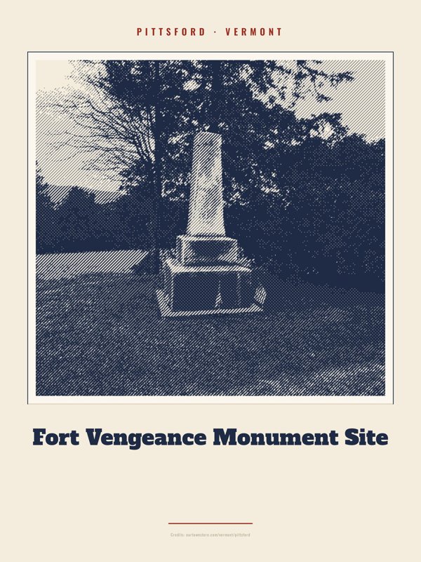Pittsford Fort Vengeance Monument Site Landmark Print artwork detail