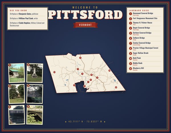 Pittsford Map Placemat artwork detail