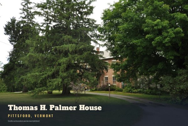 Pittsford Thomas H. Palmer House Postcard artwork detail