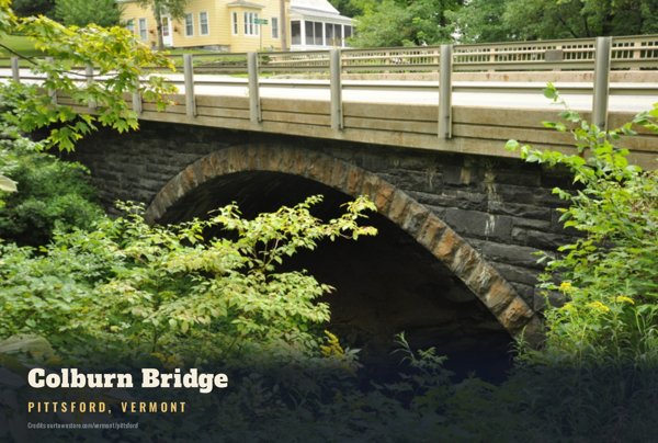 Pittsford Colburn Bridge Postcard artwork detail