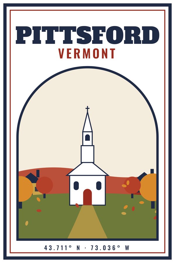 Pittsford Garden Flag artwork detail