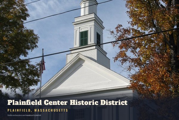 Plainfield Plainfield Center Historic District Postcard artwork detail