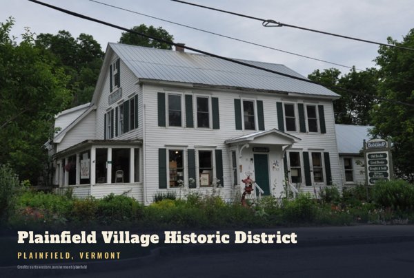 Plainfield Plainfield Village Historic District Postcard artwork detail