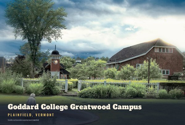 Plainfield Goddard College Greatwood Campus Postcard artwork detail