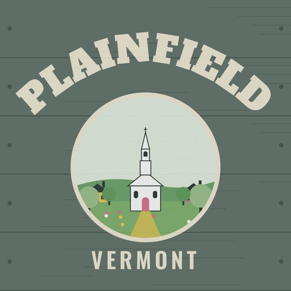 Plainfield Hometown Wood Sign artwork detail