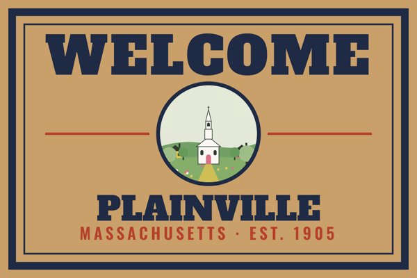Plainville Welcome Doormat artwork detail