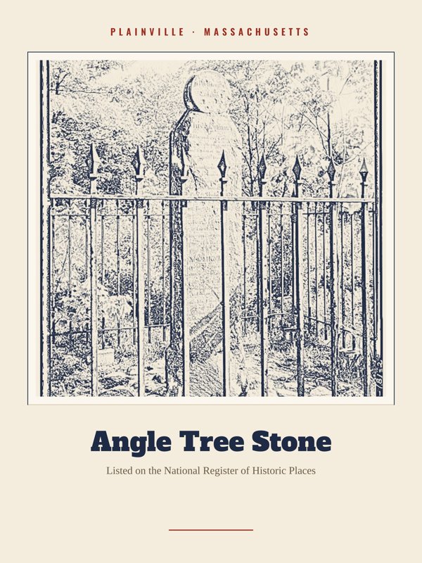 Plainville Angle Tree Stone Landmark Print artwork detail