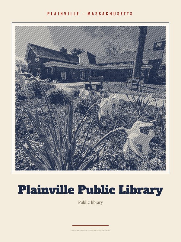 Plainville Plainville Public Library Landmark Print artwork detail