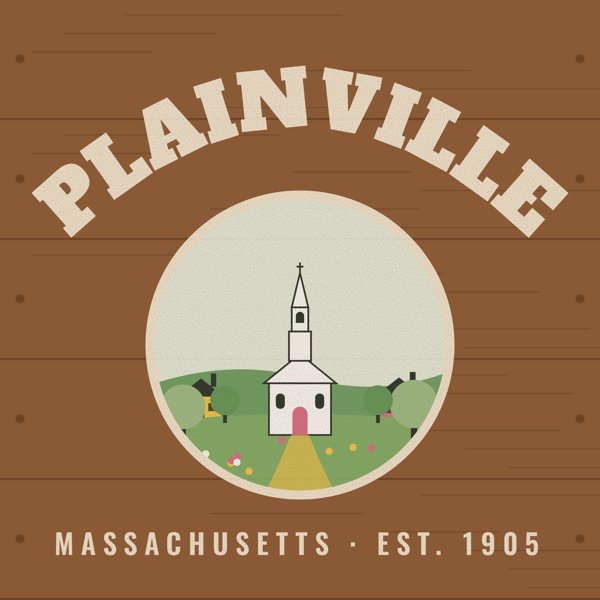 Plainville Hometown Wood Sign artwork detail