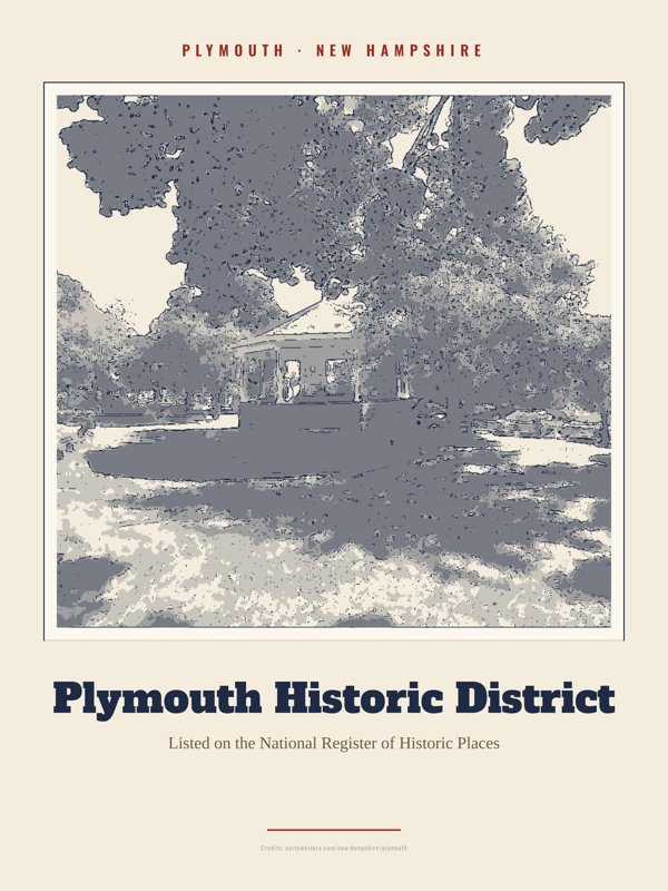 Plymouth Plymouth Historic District Landmark Print artwork detail