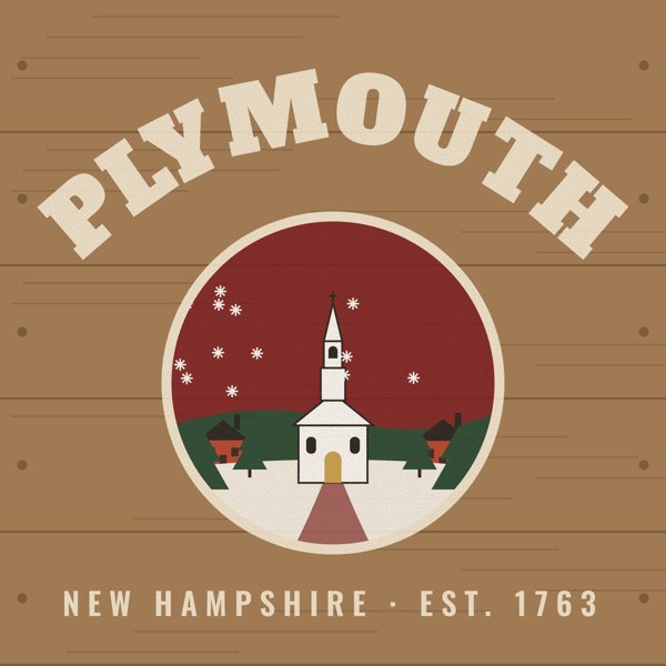 Plymouth Hometown Wood Sign artwork detail