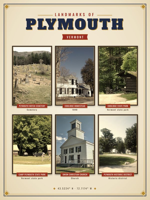 Plymouth Landmarks Photo Poster artwork detail