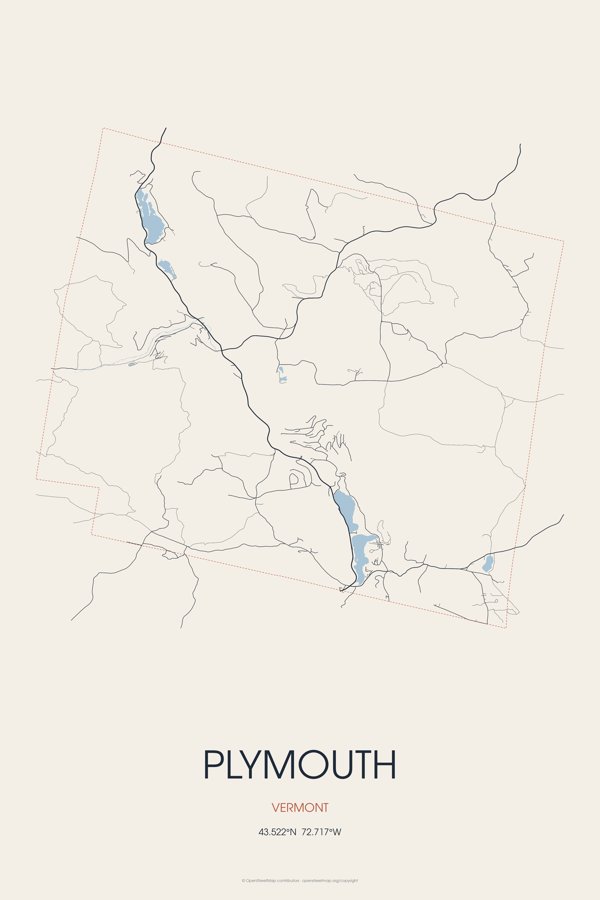 Plymouth Street Map Poster · Linen artwork detail