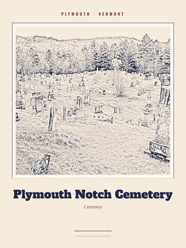 Plymouth Plymouth Notch Cemetery Landmark Print artwork detail