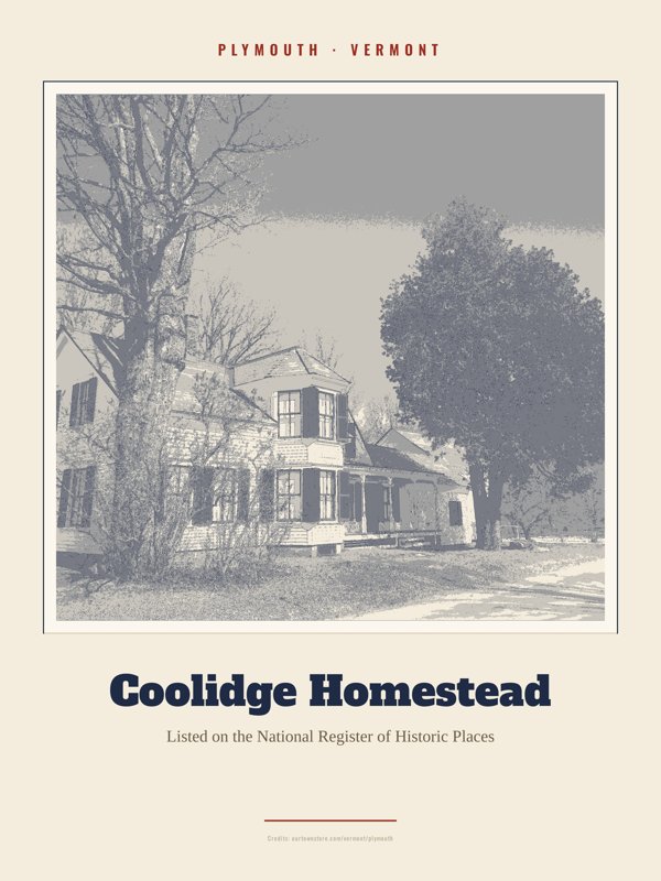 Plymouth Coolidge Homestead Landmark Print artwork detail