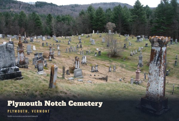 Plymouth Plymouth Notch Cemetery Postcard artwork detail
