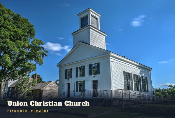 Plymouth Union Christian Church Postcard artwork detail