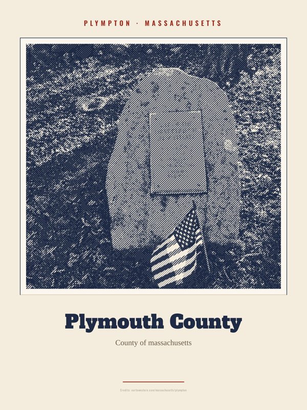 Plympton Plymouth County Landmark Print artwork detail