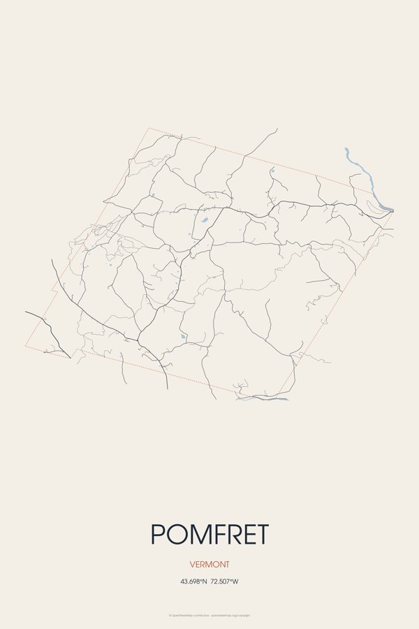 Pomfret Street Map Poster · Linen artwork detail