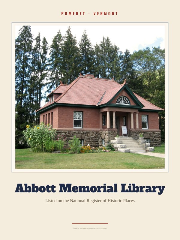 Pomfret Abbott Memorial Library Landmark Print artwork detail