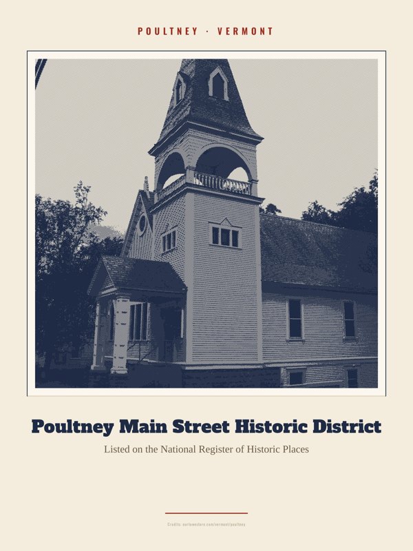 Poultney Poultney Main Street Historic District Landmark Print artwork detail