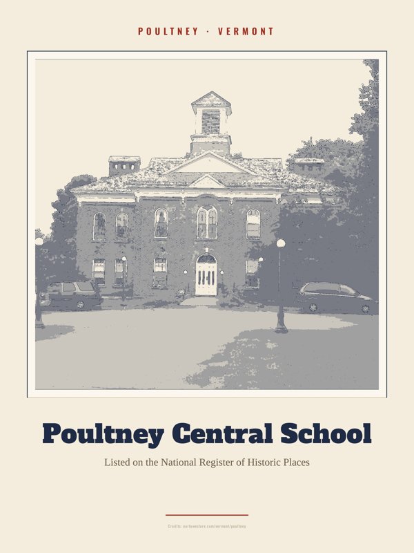 Poultney Poultney Central School Landmark Print artwork detail