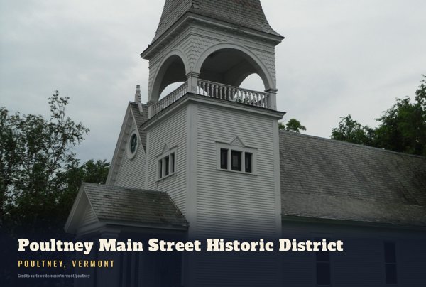 Poultney Poultney Main Street Historic District Postcard artwork detail