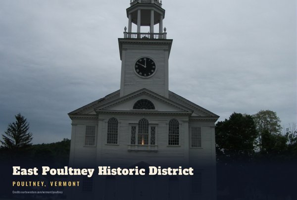Poultney East Poultney Historic District Postcard artwork detail