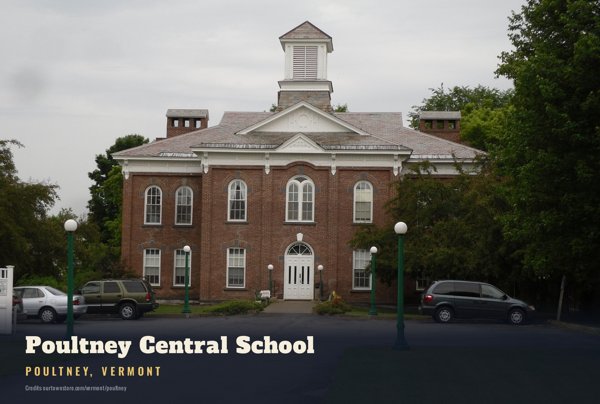 Poultney Poultney Central School Postcard artwork detail