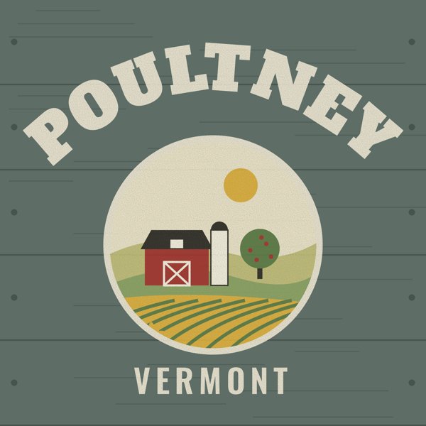 Poultney Hometown Wood Sign artwork detail