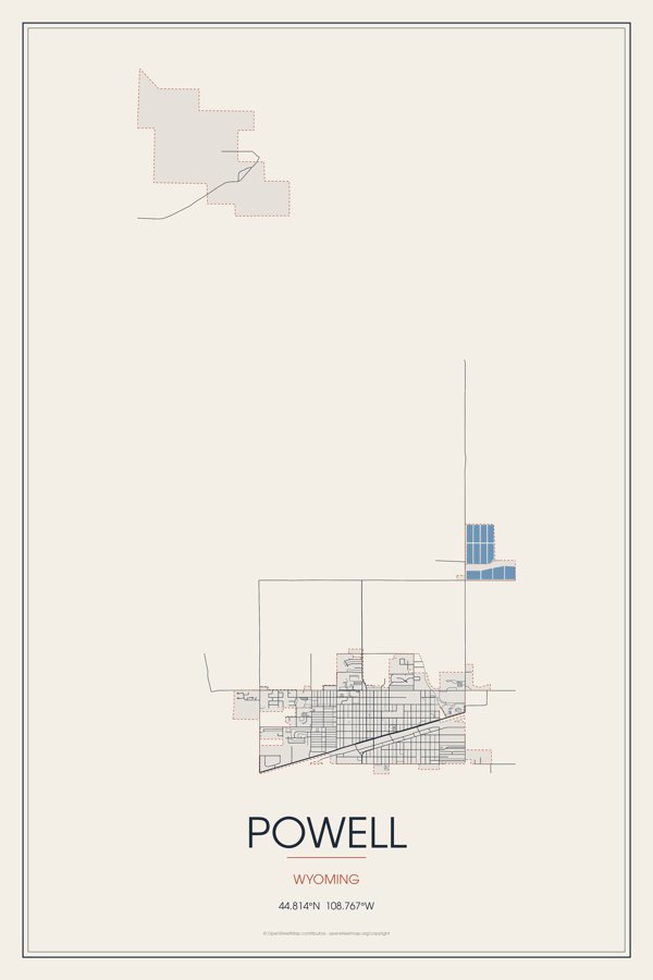 Powell Street Map Poster · Linen artwork detail