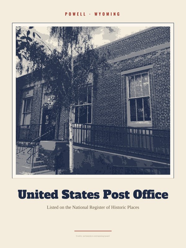 Powell United States Post Office Landmark Print artwork detail