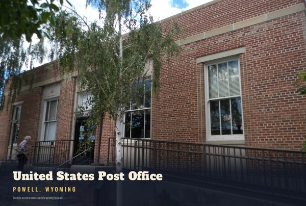 Powell United States Post Office Postcard artwork detail