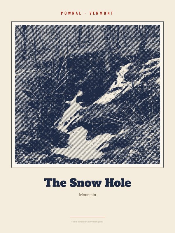 Pownal The Snow Hole Landmark Print artwork detail