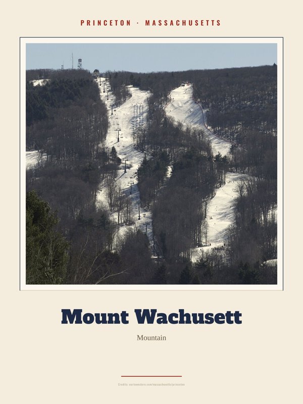 Princeton Mount Wachusett Landmark Print artwork detail