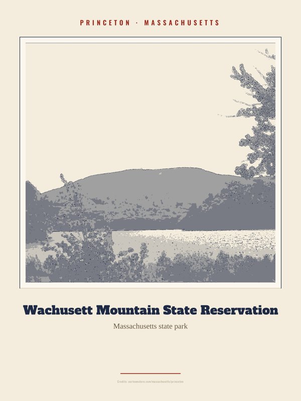 Princeton Wachusett Mountain State Reservation Landmark Print artwork detail