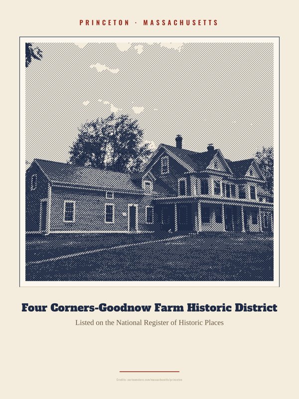 Princeton Four Corners-Goodnow Farm Historic District Landmark Print artwork detail