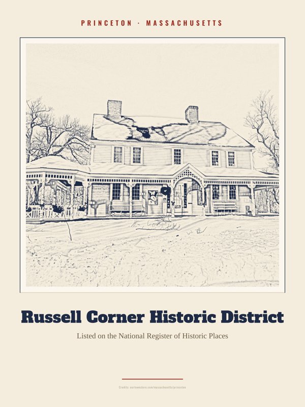 Princeton Russell Corner Historic District Landmark Print artwork detail