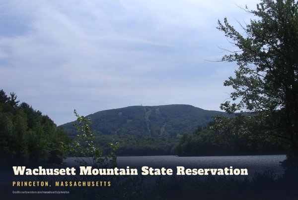 Princeton Wachusett Mountain State Reservation Postcard artwork detail