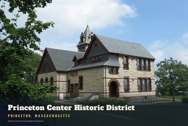 Princeton Princeton Center Historic District Postcard artwork detail