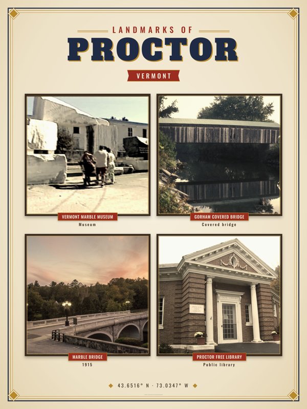 Proctor Landmarks Photo Poster artwork detail