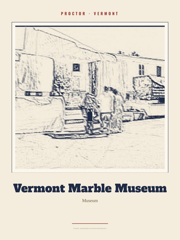 Proctor Vermont Marble Museum Landmark Print artwork detail