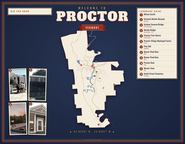 Proctor Map Placemat artwork detail