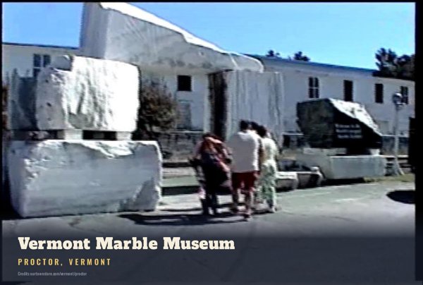 Proctor Vermont Marble Museum Postcard artwork detail