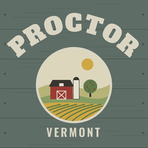 Proctor Hometown Wood Sign artwork detail