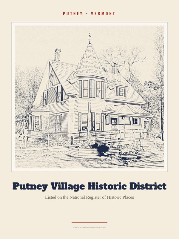 Putney Putney Village Historic District Landmark Print artwork detail