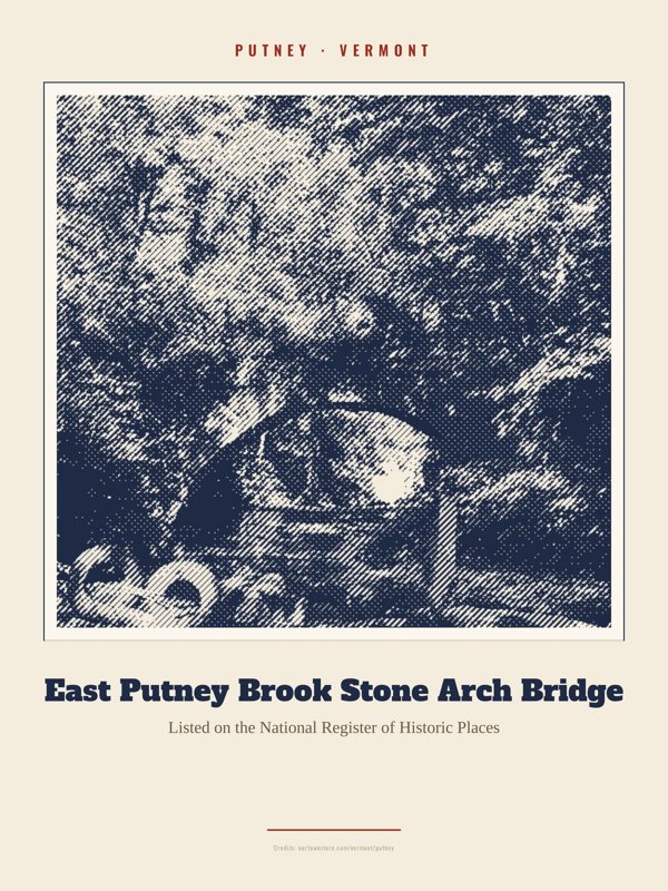 Putney East Putney Brook Stone Arch Bridge Landmark Print artwork detail
